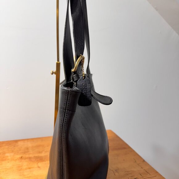 COACH SOHO WAVERLY Tote Bag Vintage Leather Black 4140 - Picture 9 of 12